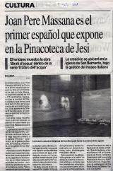 Joanpere Massana es el primer español que expone en la Pinacoteca de Jesi