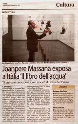 Joanpere Massana exposa a Itàlia "Il libro dell'acqua"